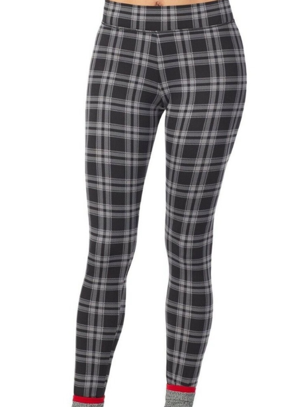 Cuddl Duds Small Super Soft Plaid Base Layer Leggings Small